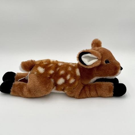 Deer Stuffed Animal Pattern, Fawn Stuffed Animal, Deer Jelly Cat, Deer Plush, Deer Plushie Aesthetic, Stuffed Animal Petting Zoo, Nose Cleaner, Primitive Folk Art, Baby Deer