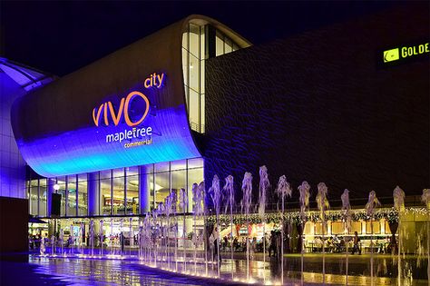 VivoCity - The lighted up facade at Harbourtfront Walk. - Singapore Vivo City, Toyo Ito, Flamingo Painting, Pritzker Prize, Conceptual Architecture, Mua Sắm, Metropolis, Dream Life, Flamingo