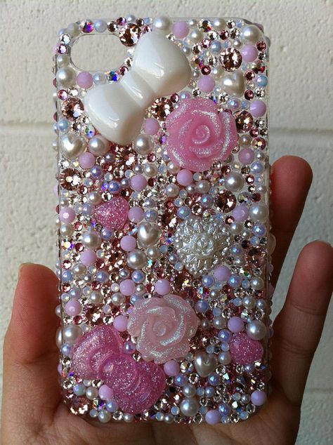 Phone Bling, Diy Phone Case Design, Girly Iphone Case, Bling Phone Cases, Decoden Phone Case, Girly Phone Cases, Pretty Phone Cases, Cases Diy, Cool Cases