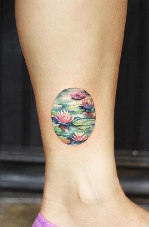 Mini Monet 🎨 lotus tattoo   #lotustattoo #chinesewaterpainting  #painttattoo Water Lily Tattoo, Water Lily Tattoos, Single Line Tattoo, Beautiful Tattoos For Women, Best Tattoos For Women, Lily Tattoo, Weird Tattoos, Cherry Blossom Tattoo, Blossom Tattoo