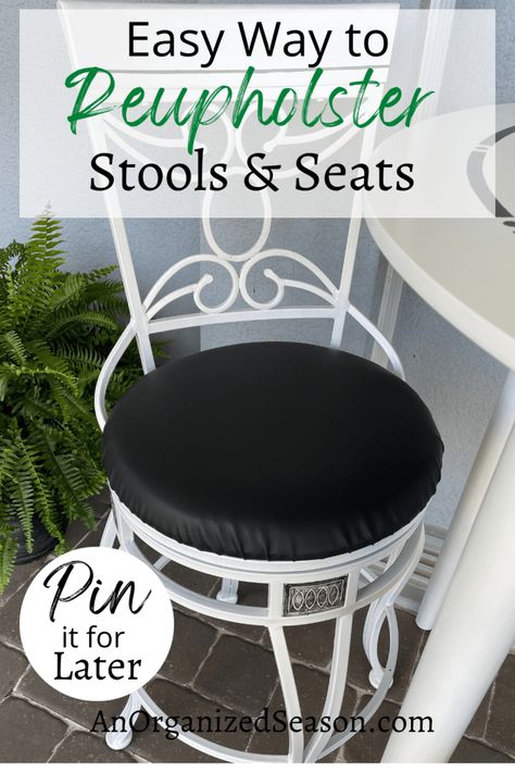 Refurbished Bar Stools, Reupholster Bar Stools, Bar Stool Makeover, Padded Bar Stools, Diy Bar Stools, Stool Makeover, Bar Stool Cushions, Bar Stool Covers, Round Bar Stools