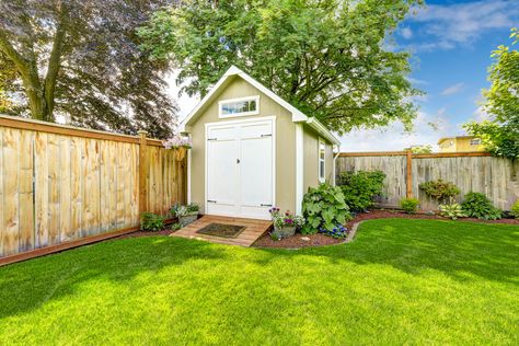 Small Shed, Small Garden Shed, Shed Landscaping, Backyard Storage, Small Sheds, Landscaping Tools, Backyard Sheds, Backyard Shed, Outdoor Sheds