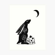 Simple Hare Drawing, Moon Gazing Hare Silhouette, Jumping Hare Tattoo, Moon Hare Tattoo, Moon Gazing Hare Tattoo, Discworld Tattoo, Hare Embroidery, Hare Tattoo, Hare Drawing