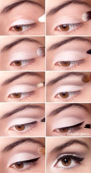 Shimmering White Eye #beauty Mac Make Up, Easy Eye Makeup Tutorial, Eyeshadow Tutorial For Beginners, White Eyeshadow, Mode Tips, Beauty Make-up, Simple Eye Makeup, Makijaż Smokey Eye, Makeup Hacks