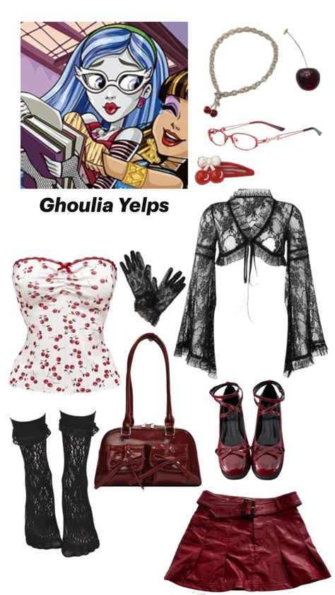 Series: Monster High Character: Ghoulia Yelps Ghoulia Yelps Cosplay, Monster High Outfit Inspiration, Ghoulia Monster High, Monster High Cosplay, Monster High Costume, Ghoulia Yelps, Monster High Clothes, High Clothes, Thrift Inspo