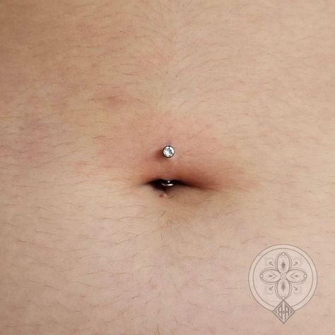 Another floating navel for a client who didn't have the anatomy to support your standard navel jewellery. Happy in its new home 😍 Top And Bottom Navel Piercing, Floating Belly Button Piercing, Inverse Navel Piercing, Surface Navel Piercing, Lower Navel Piercing, Floating Navel Piercing, Belly Button Piercing Cleaning Tips, Floating Navel, Naval Piercing