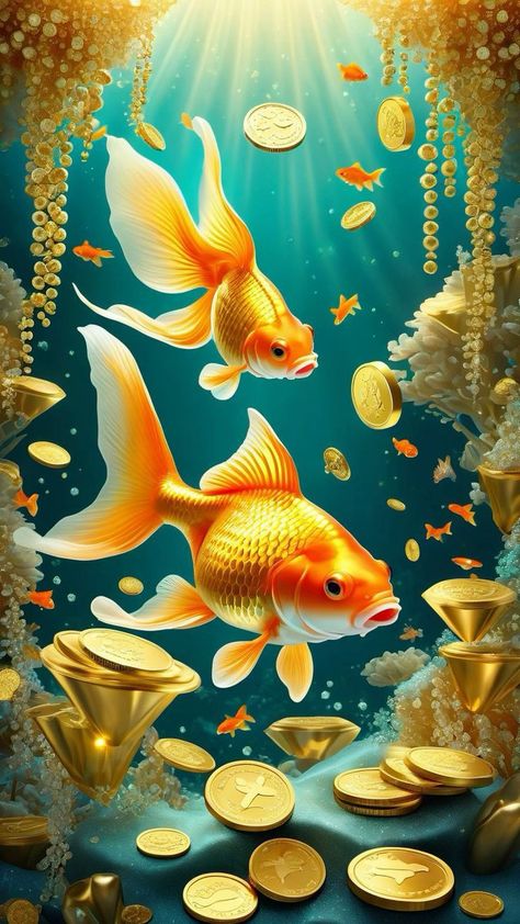 Golden Fish Wallpaper, Gold Fish Painting, Free Android Wallpaper, Lotus Wallpaper, Ikan Air Tawar, Hindi Comics, Diwali Photography, Koi Fish Drawing, Cute Owls Wallpaper