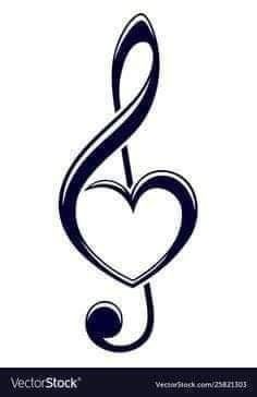 Treble Bass Clef Heart Tattoo, Treble Clef Heart Tattoo, Trebel Cleff, Treble Clef Drawing, Music Note Painting, Music Symbols Art, And Symbol, Symbol Of Music, Happiness Drama