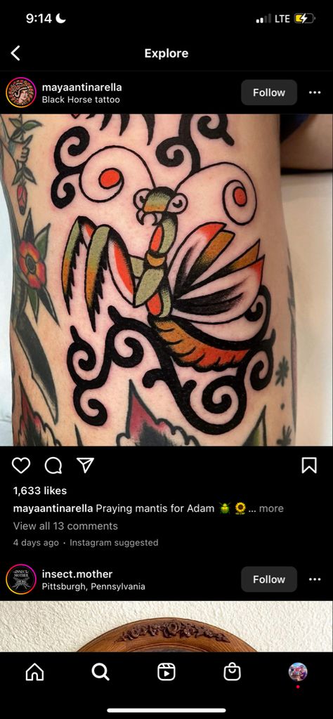 Pray Mantis Tattoo, Mantis Shrimp Tattoo, Praying Mantis Tattoo Traditional, Orchid Mantis Tattoo, Praying Mantis Tattoo, Mantis Tattoo, Orchid Mantis, Mantis Shrimp, Horse Tattoo