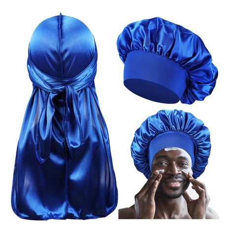 PRICES MAY VARY. 【Premium Quality Unisex Matching Bonnet and Durag Set for Men to Protect Hair】- Our mens bonnet pack is designed for both men/ women and couples.A his and her bonnet and durag can be stylish and cool.Moreover,Both male bonnet and silk durag are used as the sleep bonnets for men/women to protect curly hair and natural hair from tangling,frizzinessand ripe out 【Men Bonette for Sleeping with a Flat Stretchy Wide Band/Headband 】- Say goodbye to "Headache","slide off","color bleeds"a Bonette Hat Outfit, Men Starter Locs, Men Bonnet, Bonnet For Curly Hair, Men Sleeping, Bonnet For Men, Sleeping Bonnet, Men Curly Hair, Hair Bonnets