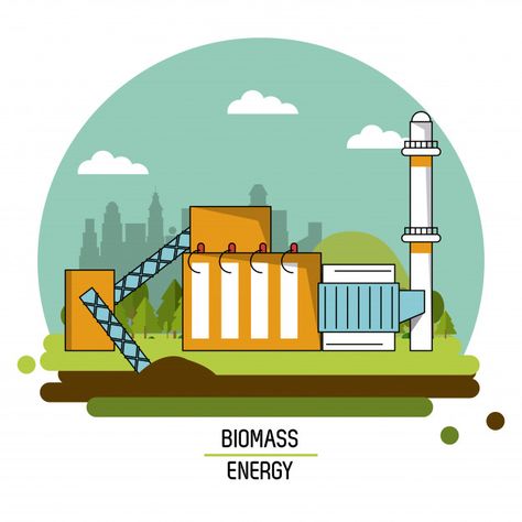 Color landscape image biomass energy pla... | Premium Vector #Freepik #vector Biomass Power Plant, Biomass Energy, Renewable Energy Resources, Table Template, Ecology Design, Solar Energy Projects, Energy Logo, Plant Vector, Energy Resources