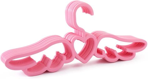 Closet Hangers Aesthetic, Cute Clothes Hangers, Aesthetic Hangers, Cute Hangers, Outside Clothes, Heart Hangers, Cutecore Room, Pink Hangers, Coquette Decor