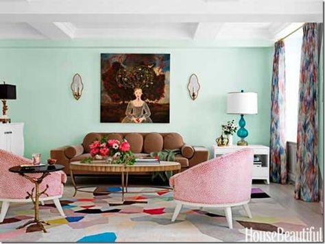 mint walls Mint Living Rooms, Mint Green Walls, Mint Walls, Mint Rooms, Casa Vintage, Room Paint Colors, Living Room Green, Paint Colors For Living Room, A Living Room