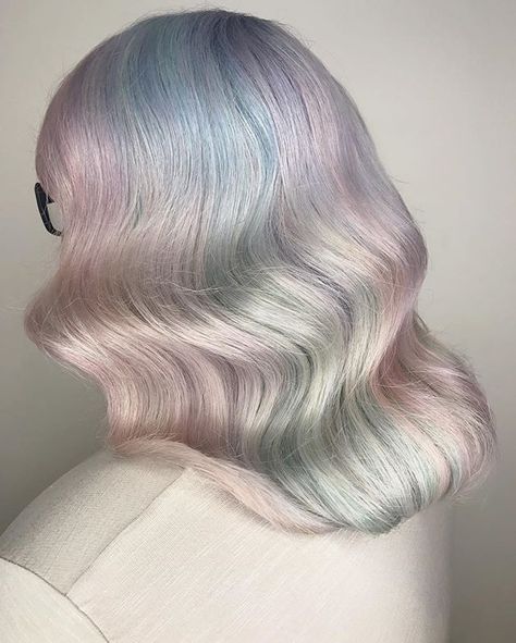 Frosted❄️Pearl . . . . . . . . . . . . . . #metallichair #rainbowhair #silverhair #bluehair #greyhair #thosewaves #babybluehair #peachhair #mermaidhair #unicornhair #carebears #peachhair #pinkhair #hairlife #funhair #newhair #rainbowhairidea #hairlove #glamhair #newyearshair #minthair #hottopic #braidparade #vegashair #nylonmagazine #lahair #bblogger Pearl Hair Color, Baby Blue Hair, Hair Lights, Vegas Hair, Unicorn Hair Color, Pearl Trend, Mint Hair, Peach Hair, Hair Color Pastel