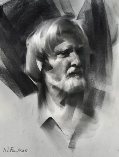 Charcoal portrait tutorial. This tutorial explains light and contrast Nathan Fowkes, Charcoal Portrait, Academic Drawing, Bad Drawings, Portrait Tutorial, Drawing Charcoal, Charcoal Portraits, White Drawing, Charcoal Art