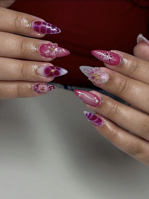 Kali Uchis Inspired Nails, Kali Uchis Nails, Orchid Nails, Basic Nails, Simple Gel Nails, Simple Acrylic Nails, Classy Acrylic Nails, Cute Gel Nails, Acrylic Nails Coffin Pink