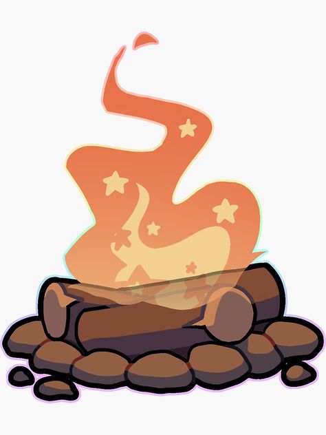 "CAMPFIRE 2023" Sticker for Sale by CampPrideMerch | Redbubble Campfire Drawing Reference, Camping Scene Drawing, Campfire Reference, Campfire Doodle, Cartoon Campfire, Campfire Illustration, Campfire Aesthetic, Campfire Art, Campfire Drawing