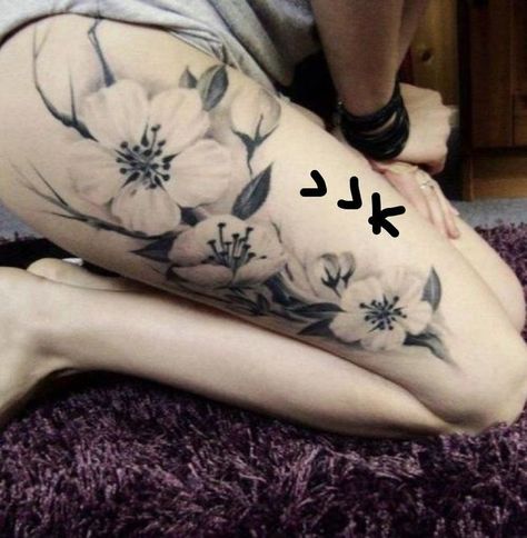 Blood Ink - 03: Pins and Needles - Page 2 - Wattpad Tree Thigh Tattoo, Upper Leg Tattoos, Realistic Flower Tattoo, Floral Thigh Tattoos, Flower Thigh Tattoos, Maori Tattoos, Orchid Tattoo, Tattoo Leg, Disney Tattoo