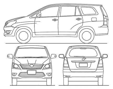 Toyota Innova 2013 Blueprint - Download free blueprint for 3D modeling Mobil Fortuner, Blueprint For 3d Modeling, Navy Vans, 60s Cars, Military Motorcycle, Toyota Innova, Paper Duck, 3d Craft, Compact Cars