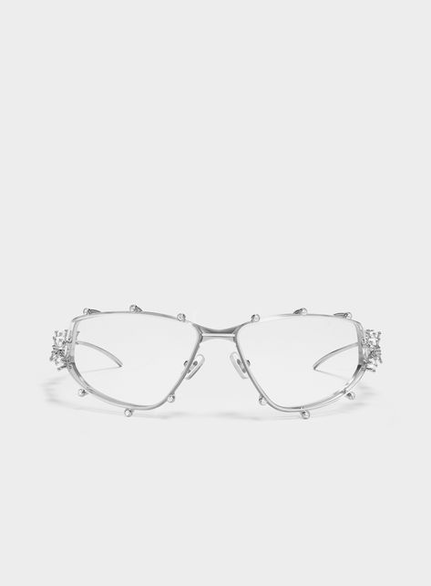 Latest Sunglasses, Gentle Monster, Find Objects, Aviator Style, Eyewear Fashion, Unisex Sunglasses, Glasses Fashion, Square Frames, Silver Diamonds