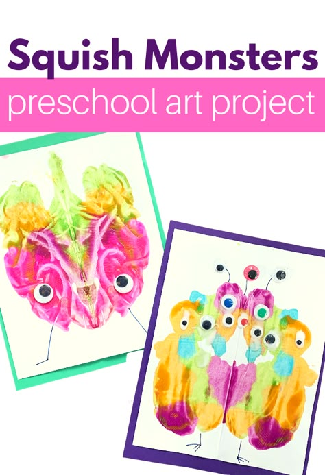 Recycled Crafts Kids Preschool, Process Art Preschool, Monster Painting, Summer Daycare, Painting Crafts For Kids, Preschool Painting, Prek Art, Pizza Craft, Make A Monster