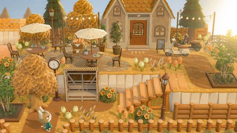 bailey🌱 hhp addict on Twitter: "Kitty's cafe ☕️🐱🍂… " Outside House Animal Crossing, Acnh Homes Exterior, Home Acnh Exterior, Acnh Island Home Exterior, Acnh Home Exterior Design Cottagecore, Acnh Home Ideas Exterior, Acnh Country Theme, Hhp Restaurant Ideas, Acnh Villager Neighborhood