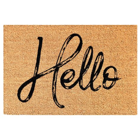 Calloway Mills Canty Hello Natural Outdoor Doormat 24" x 36" - Walmart.com - Walmart.com Hello Doormat, Outdoor Material, Coir Doormat, Outdoor Door Mat, Clean Shoes, Covered Porch, Pet Mat, Mold And Mildew, Rug Material