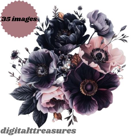 "Immerse yourself in the mystique of midnight gardens with our \"Dark Enchantment: 35 JPG Watercolor Gothic Floral Clipart Collection.\" This exclusive assortment unveils a realm where the beauty of gothic florals meets the allure of fantasy, offering an unparalleled resource for your creative endeavors. What Awaits in This Collection: 35 Unique Gothic Floral Designs: Each piece is a digital masterpiece, featuring watercolor gothic flowers and roses. The collection is drenched in the depths of dark fantasy, perfect for projects that require a touch of mystery and elegance. High-Quality JPG Format: Expect nothing less than high resolution and clear, detailed images that bring the dark allure of these florals to life, whether in print or digital form. Versatile Usage: From dark fairytale pro Dark Cakes, Dark Fairytale Aesthetic, Gothic Flowers, Gothic Floral, Fairytale Aesthetic, Dark Fairytale, Midnight Garden, Themed Wedding Invitations, Fairytale Fantasy