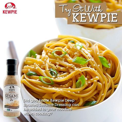 Go noodles for our Deep Roasted Sesame dressing! #TryitwithKewpie #Kewpie #foodie #chef by kewpieusa March 24 2016 at 03:14PM Easy Sesame Noodles, Sesame Noodles Recipe, Resep Pasta, Sesame Noodles, Noodles Recipe, Noodle Recipes, Spaghetti Squash, Asian Dishes, Chopsticks