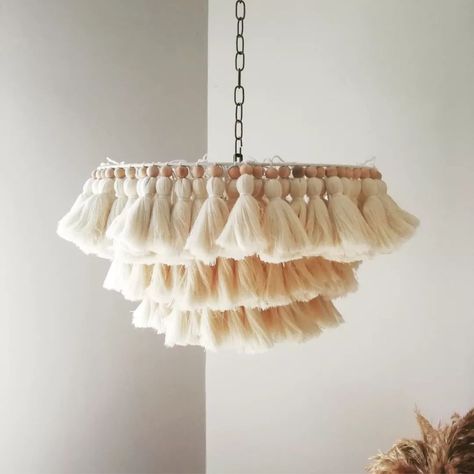 Boho Light. Fringe Chandelier Tassel Lamp Shade 40 Cm Width - Etsy Canada Lamp Shade Macrame, Tassel Lamp, Chandelier Macrame, Crochet Lampshade, Fringe Chandelier, Light Fringe, Macrame Light, Macrame Lamp Shade, Tassel Chandelier