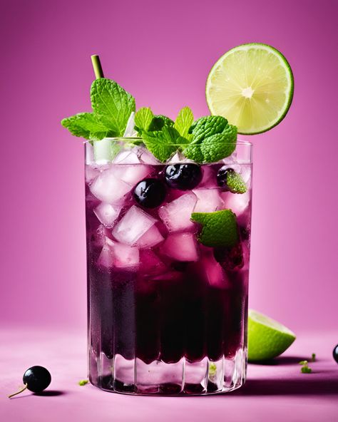 Create a delicious Blackcurrant Mojito with a hint of vanilla using LARS OWN® Black Currant Drink Concentrate (Saft) Bottle, infusing fruity sweetness into your cocktails with this delightful syrup made from cooked fruit and sugar! 🍹🍇✨ https://larsown.com/products/black-currant-drink-concentrate-saft-bottle/  #LarsOwn #BlackcurrantMojito #SaftSyrup Blackcurrant Drink, Elderflower Drink, Cooked Fruit, Black Currant Juice, Mojito Recipe, Black Currant, Black Currants, Baby Dresses, Mocktails