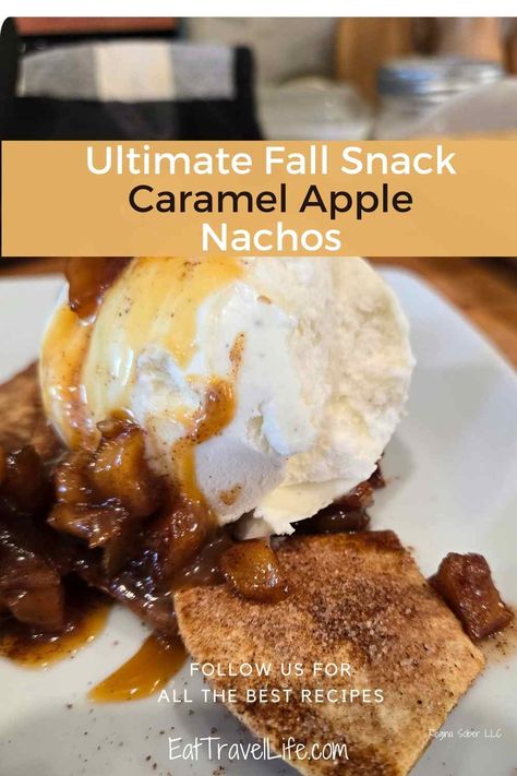 Delicious Caramel Apple Nachos: A Sweet Twist on a Classic Treat - Eat Travel Life Caramel Apple Nachos, Apple Nachos Recipe, Cinnamon Sugar Tortillas, Nachos Ingredients, Apple Nachos, White Chocolate Sauce, Cinnamon Ice Cream, Sweet Easy, How To Make Caramel