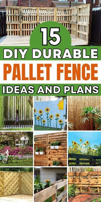 Build a sturdy and attractive fence with these DIY pallet fence ideas. Perfect for any yard! Diy Pallet Fence Ideas Dog, Pallet Fencing Ideas Diy, Fence With Pallets Diy, Pallet Fencing Ideas, Fence Planks Projects, Diy Fence Privacy, Pallet Fence Diy Dogs, Side Fence Ideas, Fence Made Out Of Pallets