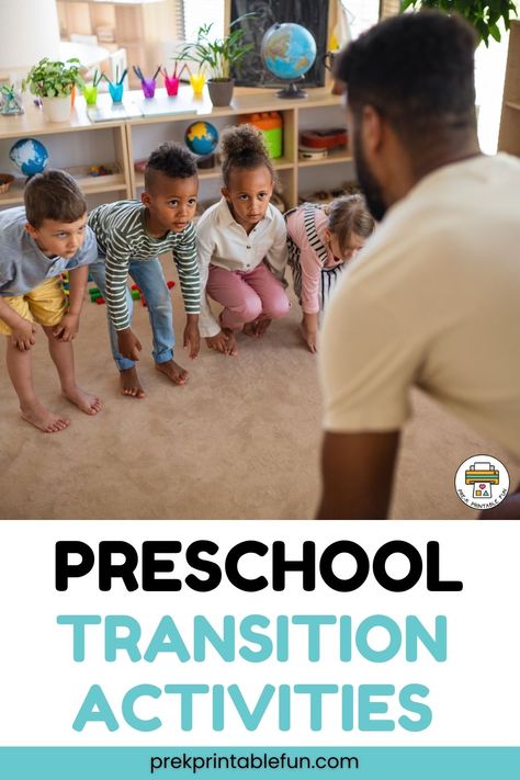 Discover engaging preschool transition activities! Whether your little one is moving from playtime to circle time or preparing to go outside, this resource is packed with creative and educational ideas to make transitions seamless and enjoyable. Dive into a treasure trove of printables, games, and expert tips that will not only ease the transition process but also foster your child's development. Explore the blog now and turn every transition into a fun and learning-filled adventure Preschool Transitions Activities, Transition Activity For Preschoolers, Preschool Transitions Ideas, Helping Preschoolers With Transitions, Preschool Opening Activities, Transition To School Activities, Transition Strategies Preschool, Preschool Carpet Time Activities, Prek Transition Ideas