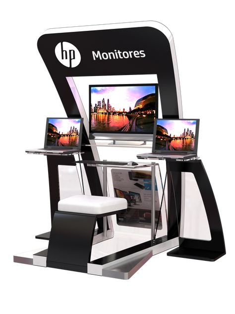 HP Monitor Display by Ricardo García at Coroflot.com Pos Display, Home Aquarium, Kiosk Design, Pop Display, Department Stores, Display Design, Kiosk, Tv Wall, Visual Merchandising