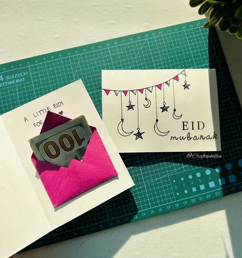 Handmade Eid cards✨🤍 With Eidi envelopes inside🥹 •DM to order! •Worldwide shipping available🌍 . . . . . . #eid2024 #eidcard #eidcardidea #handmade #handmadeeidcards #eidi #craftideas [ Eid cards , Eid card ideas , Eidi ] Eidi Envelopes Ideas, Eid Card Ideas, Handmade Eid Cards, Eid 2024, Eid Card, Eid Cards, Creative Gifts For Boyfriend, Money Cards, Creative Gifts