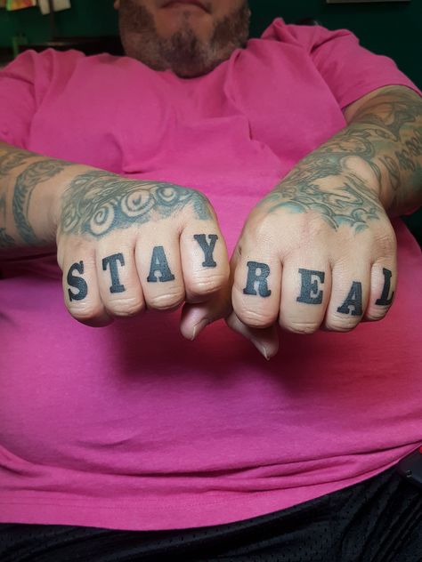 Stay Real Tattoo, Miami Tattoo, Finger Tattoo, Stay Real, Real Tattoo, Finger Tattoos, Tattoo Shop, Leg Tattoos, Tatting