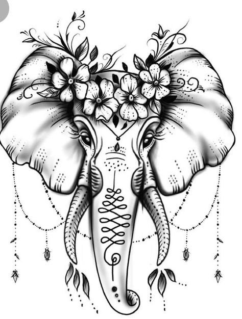 Tattoo Designs Black And White, Tato Mandala, Black Flowers Tattoo, Designs Black And White, Tato Maori, Elephant Tattoo Design, Men Tattoos, Tattoo Zeichnungen, Tattoo Templates