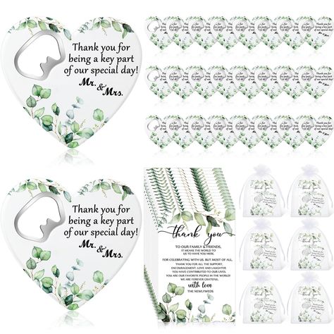 PRICES MAY VARY. Nice Combination for You: you will get 25 heart shaped bottle openers, 25 wedding thank you cards, and 25 organza bags, ideal package for expressing your gratitude; Whether it's for your wedding party, family members, or friends, this ideal combination ensures that each attendee gets a token of your deep appreciation Quality Material: the wedding bottle openers are made of sturdy plastic, ensuring they won't rust or break easily; The thank you cards are made of 250g coated paper Heart Shaped Bottle, Wedding Bottle Opener, Support Encouragement, Wedding Blessing, Birthday Souvenir, Wedding Thank You Gifts, Bridal Party Favors, Heart Printable, Wedding Bottles