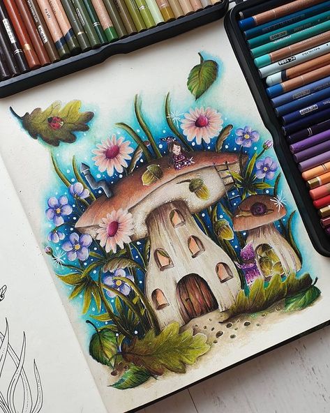 @edytaa_1985 on Instagram: “@maria_trolle #adultcoloring #adultcoloringbook #coloring_masterpieces #nossaflorestaencantada  #coloringbook #coloringbookforadults …” Forest Drawing, Copic Marker Art, Jungle Illustration, Hanna Karlzon, Romantic Country, Marker Drawing, Pencil Art Drawings, Coloring Book Art, Fantasy Inspiration