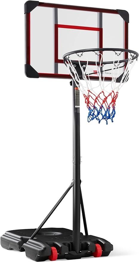 Amazon.com : Best Choice Products Kids Height-Adjustable Basketball Hoop, Portable Backboard System w/ 2 Wheels, Fillable Base, Weather-Resistant, Nylon Net, Adjusts from 70.5in to 82.3in - Clear : Sports & Outdoors Kids Backyard, Portable Basketball Hoop, Basketball Goals, Pro Athletes, Kids Basketball, Basketball Hoops, Xmas List, Football Equipment, Wet Dog Food