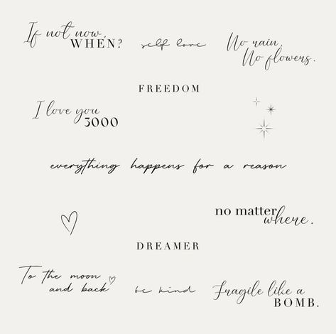 Dreamer Tattoo Ideas Fonts, Tattoos Simplistic, No Tattoo, Small Girly Tattoos, Cursive Tattoos, Small Quote Tattoos, Writing Tattoos, Petite Tattoos, Text Tattoo