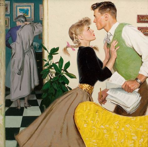 Tom Lovell Tom Lovell, Mary Drake, Vintage Illustration Art, Narnia Books, Beautiful Oil Paintings, Drawing Faces, Romance Art, Pulp Art, Old Paintings