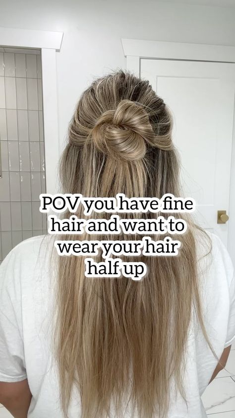 Lainey Ostrom | POV you found your go-to messy bun! 🫶save and try! - #messybuntutorial #viralhairstyles #viralhair #trendyhairstyles #trendyhair #hairups … | Instagram Long Fine Hair, Half Bun Hairstyles, Hair Half Up, Messy Bun Hairstyles, Cute Hairstyles For Medium Hair, Bun Hairstyles For Long Hair, Half Up Half Down Hair, Easy Hairstyles For Long Hair, Half Up Hair