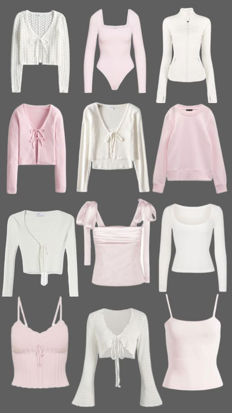 Coquette Outfit Collage, Coquette Capsule Wardrobe, Pink Style Aesthetic, Blusas Coquette, Cute Coquette Outfits, Coquette Wishlist, Basic Coquette, Clothes Coquette, Coquette Pfp