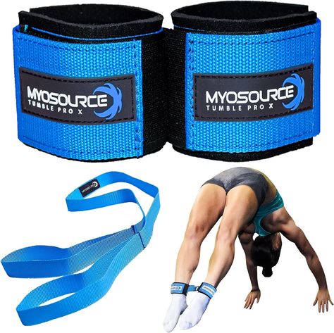 Tumble Pro X Ankle Straps – Cheerleading, Gymnastics Tumbling Trainer Aid – Defrogger Keeps Ankles Together During Stunting, Standing Back Tuck, Handspring Training Gymnastics Supplies, Taekwondo Equipment, Taekwondo Gear, Cheerleading Accessories, Back Handspring, Tumble Mats, Stretch Strap, Back Tuck, Gymnastics Training