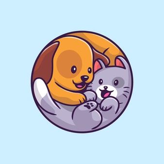 Catalyststuff | Freepik Cute Dog Drawing Easy, Drawing Ideas Dog, Dog Drawing Easy, Easy Dog Drawing, Cat Dog Cartoon, Pet Shop Logo Design, Dog Drawing Ideas, One Line Animals, Cute Dog And Cat