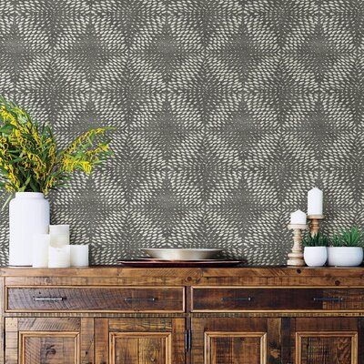 Wallpaper Accent Wall Entryway, Sapphire Background, Entryway Boho, Accent Wall Entryway, Wall Entryway, Tile Rug, W Wallpaper, Wallpaper Accent, Wallpaper Accent Wall