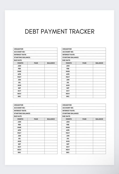 Debt can be hard to face and manage but with the help of a debt tracker. Watch as you payoff each amount of owed get closer to financial freedom. It will make payoff debt so much easier for you to handle. Debt Tracker visuals help keep you motivated while you pay off debt. They are customizable for any debt amount. Watch each time you hit a new payoff milestone and watch as you get one step closer to reaching your goal! Become debt free today.  Debt Tracker, Debt snowball, Debt Thermometer, Debt calculator, Debt spreadsheet, Budget binder, Printable, Budget Template, Debt payoff, Debt free Credit Card Debt Payoff Spreadsheet, Financial Documents Design, Debt Planner Free Printable, Debt Payoff Planner, Snowball Method Pay Off Debt Printable, Debt Tracker Template, Credit Card Debt Payoff Printable Free, Debt Tracker Printable Free, Debt Thermometer