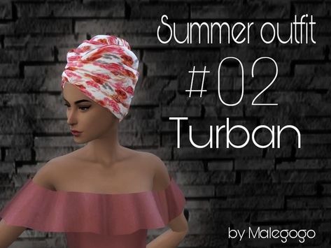 Malegogo's Summer turban - City Living needed Sims 4 Turban, Sims 4 Controls, Cat Headband, Sims Ideas, Hair Turban, Sims Community, Sims 4 Clothing, City Living, Black Cap